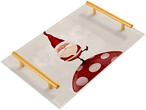 Акрилна табела за бања Далонан, правоаголен Дедо Мраз Смешен ретро стил Декоративни ленти со златни рачки за кујна храна дневна соба Фуст