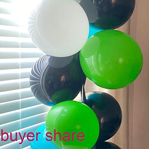 Латекс балони тиркизни сини зелени - црни бели балони за момчиња роденденски дипломирање диплома за украси за украси 12inch 60 пакувања