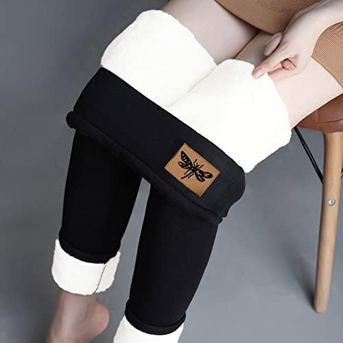 Хелеги на руно женски зимски топли термички хеланки со високи половини тенок истегнат хулахопки панталони дебели меки панталони