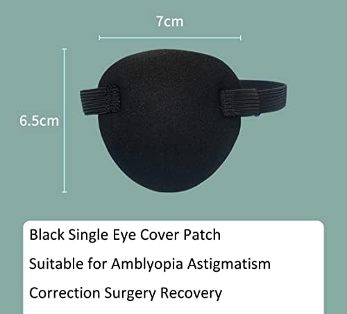 2 парчиња црни прилагодливи закрпи за очи конкавна форма единечна окулач Амблиопија корегирана подлога за обнова на визуелна острина за обновување