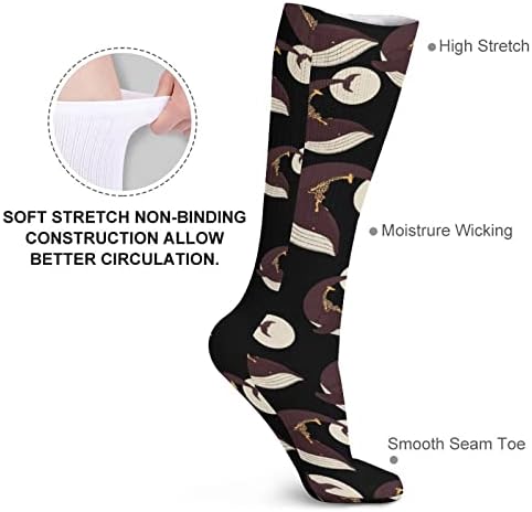 Ајкула жирафа Месечината чорапи топли цевки чорапи високи чорапи за жени мажи кои работат обична забава