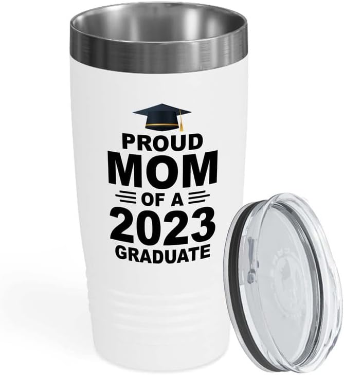 Талентирано Земјиште Дипломирање 2023 Сребрена Тамблер 20оз-горда мајка на 2023 дипломиран-Колеџ Средношколец Честитки За Високата Класа на