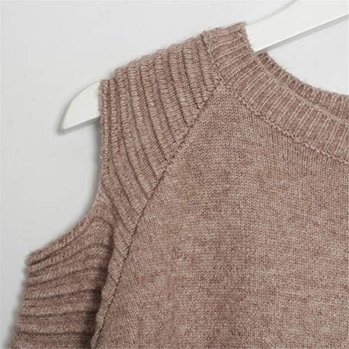 Женски џемпер се поставува на вратот случајни шупливи џемпери врвови плетени долги панталони 2 парчиња сетови есен