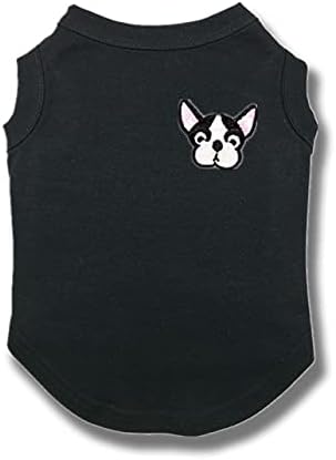 Petitfluffyy памучна обична црна/бела маица за кучиња и мачки, стилски, шик, симпатична облека за кученца, забава за забави за мало средно