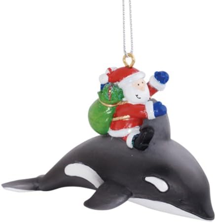 Кејп Шор Дедо Мраз возејќи орка кит испорачува подароци за Божиќен празник украс