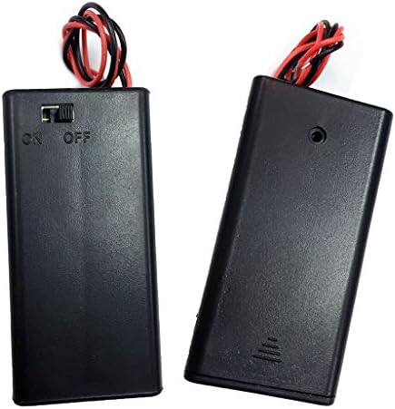 Трендбокс Пакет од 10 парчиња за 2xaa Батерија 3V LR6 UC3 Прекинувач ЗА ВКЛУЧУВАЊЕ/ИСКЛУЧУВАЊЕ w/Капак Црна Пластична Кутија За Складирање
