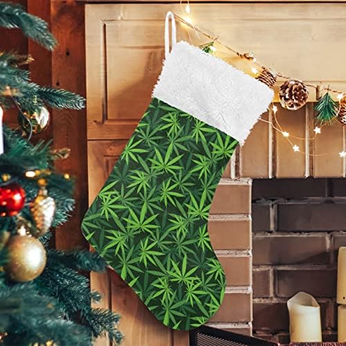 Зелениот плевел hjjkllp Остава печатење Божиќни чорапи големи бонбони чорапи полни со столбови деца симпатична персонализиран чорап