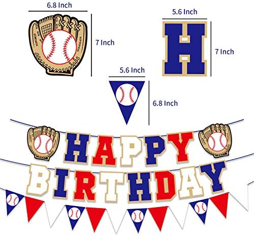 Среќен Роденден Банер За Украси За Бејзбол Роденден, Материјали За Роденденска Забава За Спортска Тема, Материјали За Забави За Бејзбол
