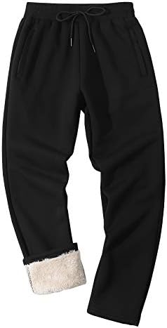 Дујанг Машки Зимски Шерпа Обложени Панталони Со Обични Врвки За Влечење Панталони Од Руно Од Половината Џогер …