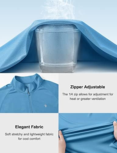 Tbmpoy Машки 1/4 поштенски пуловер upf 50+ Заштита на сонце со долги ракави кошули со лесен атлетски осип чувар за пливање врвови на врвови