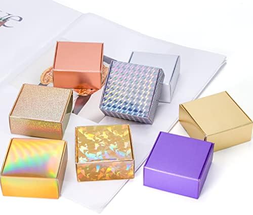 30 парчиња мини златни кутии за подароци, преклопни мали картони, погодни за пакување чоколадо, свеќи, рачно изработен сапун, додатоци, за