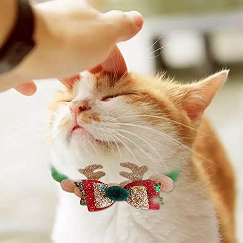 Јаки од легло за мали кутриња миленичиња шарени Божиќни топка за мачки, прилагодливи додатоци за домашни миленици, лак вратоврска