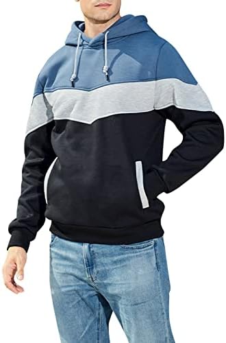 Менс обичен патент Худи, спојувајќи џемпер со голема големина џемпер, машка густа качулка