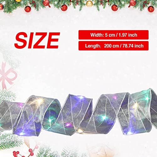 Божиќна лента самовила светла Божиќни предводени светла двојна лента низа светла Декорација на новогодишна елка блескава лента за приврзоци