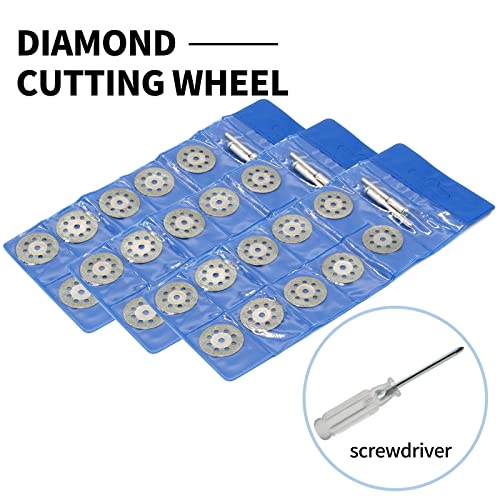 WaziaQoc 22 mm тркало за сечење дијаманти, дискови отсечени од дијаманти со 6 парчиња мандери и 1 п.п. шрафцигер за ротирачка алатка
