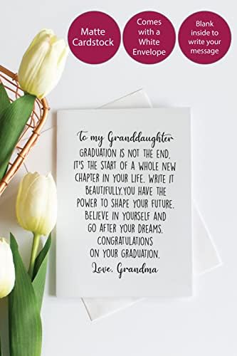 Подарок за дипломирање на бор од борови за внука од Граднма, инспиративен подарок, картичка за дипломирање