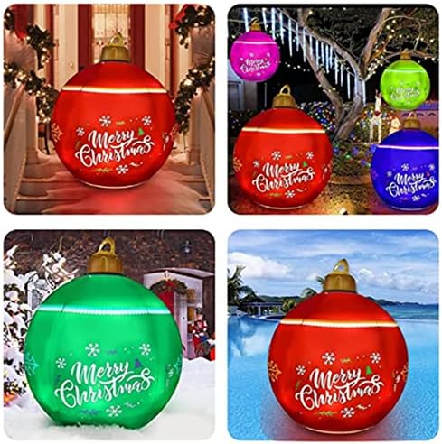 Божиќен дизајн на надувување балон, со далечинска контрола на батеријата RGB боја, цврсто стои во дворот, забавна празнична празнична