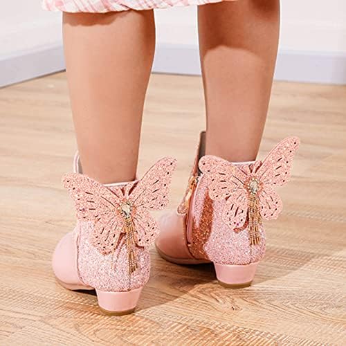 Детски девојки чизми за глуждот странични патент чизми за подигање модни мали деца принцези чизми 5-12,5 години