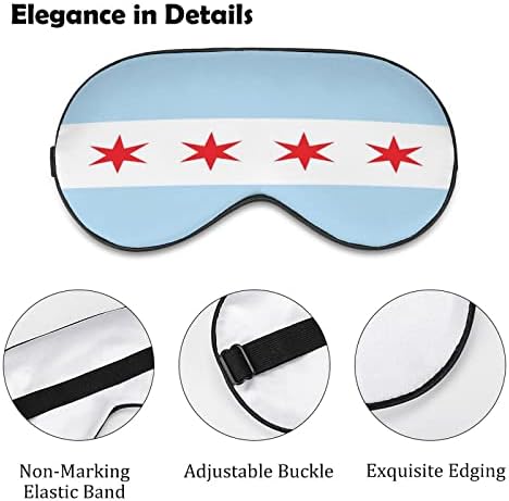 Чикаго знаме за спиење маска за очи меко око за блокирање на светлата за слепите со прилагодлива лента за пат за патување