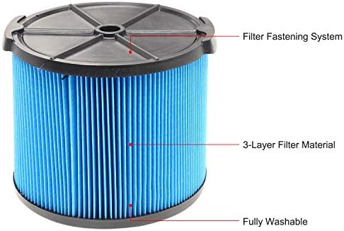 Филтер за замена за Ridgid VF3500 влажни суви VAC 3-слоеви филтри за вакуум филтер WD4050 WD4522
