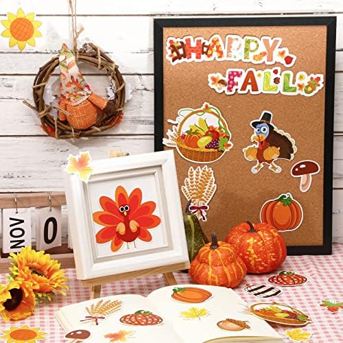 Декорации за билтени од 57 парчиња во училница Денот на благодарноста на хартијата за хартија есенски исечоци Поставете мисирка од тиква