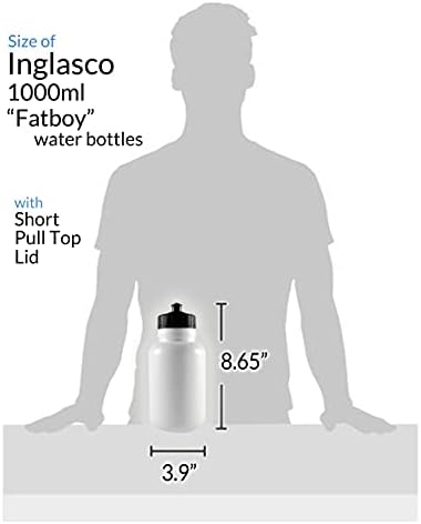 Ингласко Шер-дрво, бело 1000 мл футбој спортско шише со вода, со црно кратко влечење на капакот