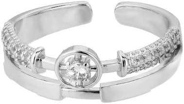 Ојлма цирконски круг Отворени прстени за жени кристално злато прсти прилагодлив прстен свадба Валентин накит-89944444444444444444444444444440