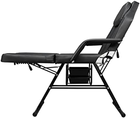 Zhuhw со двојна намена за тетоважа бербер стол прилагодлив салон за убавина спа-маса масажа со фиока 185x82x80cm црно