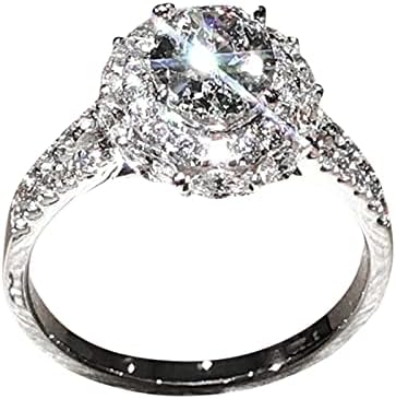Гроздобер прстен сет за девојчиња со ангажман прстен жени невеста накит Свадба на прстенот специјални прстени