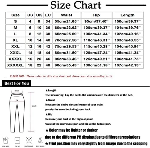 Ndvyxx панталони за жени еластични половини широки нозе памучни и постелнина панталони џебови случајни печатени салон џогери…