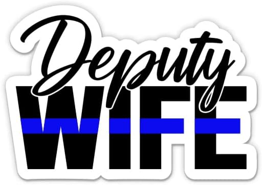 Заменик налепница за сопруга - налепница за лаптоп 3 - водоотпорен винил за автомобил, телефон, шише со вода - полициска сина линија