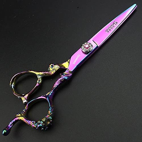 6 инчи 440с виолетова професионални фризерски ножици берберница фризер коса сечење и чистење алатка