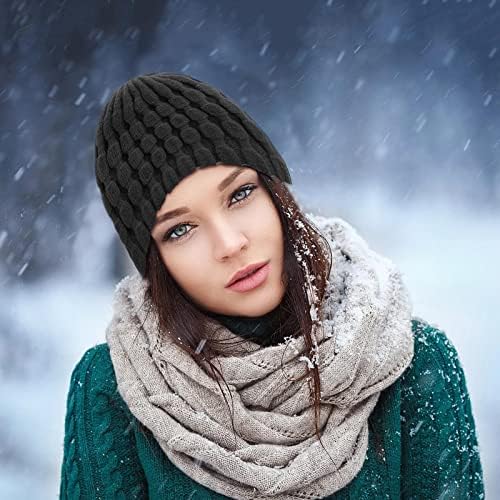 Зимски капи за жени Студено време Снежно капаче од снег, руно, наредени зимски капи, плетени буци удобни гравчиња