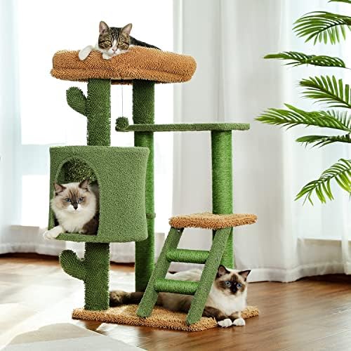 Кула За Мачки Кула За Мачки Комбинирана Кула Со Столб За Гребење Симпатичен Мебел За Куќа Од Кактус Со Кула За Мачки За Гребење Миленичиња
