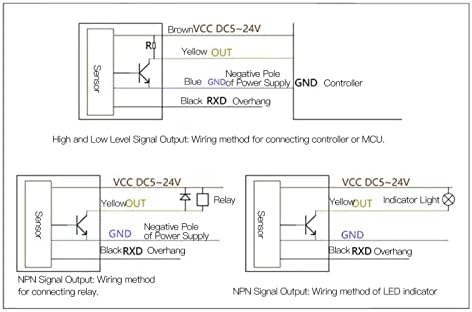 Детектор за инфрацрвено движење, сензор за оптички леќи со голема точност DC5-24V 1-400cm прилагодливо растојание за сензори IP67 водоотпорен