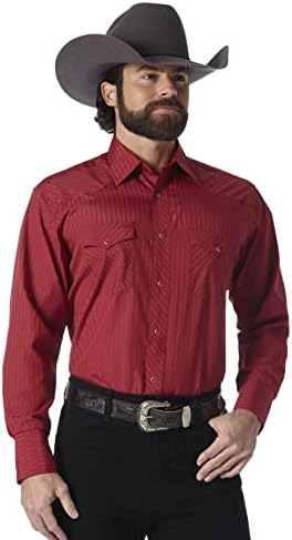 Wrangler Men's Sport Western Western Two Pocket Long Snave Snap кошула
