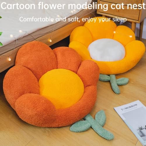 SSDHUA CAT NEST гнездо во облик на цвеќе софа софа кревет симпатична и удобна мачка гнездо задебелена мека миленичиња без лизгање мултифункционална