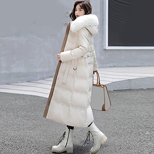 Женски палта со качулка со средна должина надолу со палто, плишано вештачко исечено задебелно, топло надворешна облека со долги ракави со