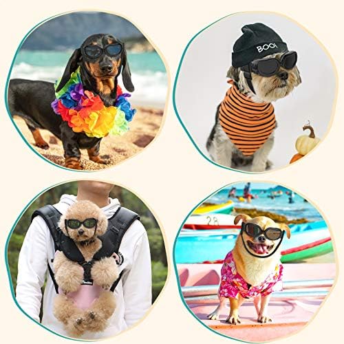 Очила за сонце од кучиња Pawaboo, мали очила за кучиња со прилагодлив опсег, водоотпорен ветроупорен снежен изобилство ладни очила