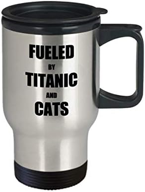 Мачка Титаник Патување Кригла Смешни Подарок Идеја Новина Замолчени Кафе Чај 14оз Нерѓосувачки Челик