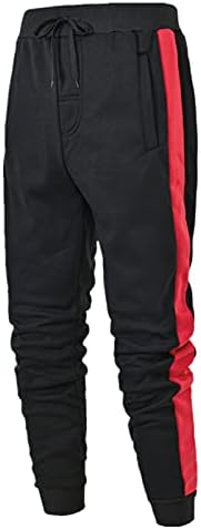 Машки удобни хип -хоп панталони, патека манжетната залепена цврста боја чипка за тренингот панталони подарок момче