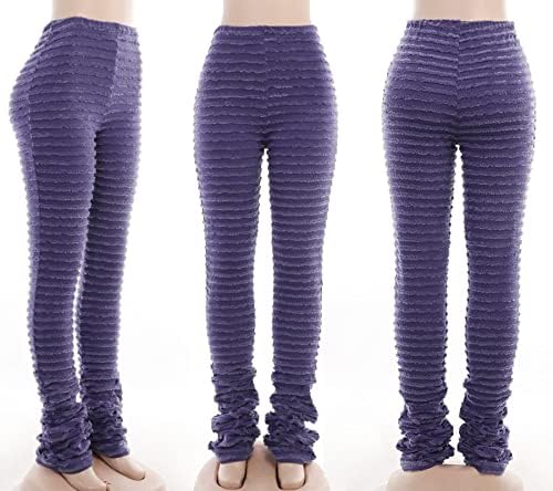 Vakkest Women'sенски шарени плетени хеланки за кревање на колкот за подигнување панталони со улични панталони y2k меки џогер џокери за џогер