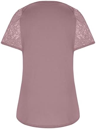 Плус големина врвна маичка за жени лето есен 2023 ладно рамо памук длабок v врат Исечен основен висока ниска кошула kv