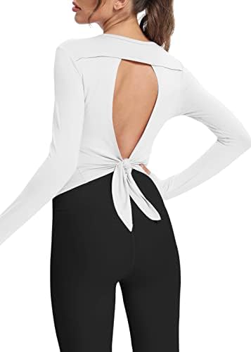 Bestisun женски атлетски атлетски долги ракави јога тренингот врвови отворени кошули за вежбање за вежбање за жени