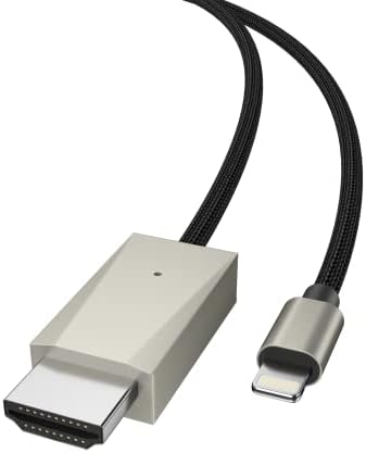 [Apple MFI сертифициран] Молња до HDMI адаптер за iPhone to TV, 1080p Дигитален AV HDMI кабел, конвертор на екранот за синхронизација за iPad