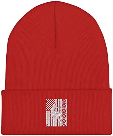 Teegarb Letter Clainte Cuffeed Beanie Hat Lineman Tower Claphilter American Flag Electric Rociation