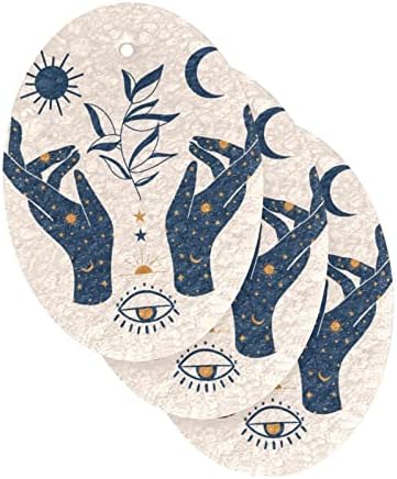 Алаза месечина Сонце starsвезди вештерка природен сунѓер кујнски целулоза сунѓери за садови миење на бања и чистење на домаќинства, не-крик