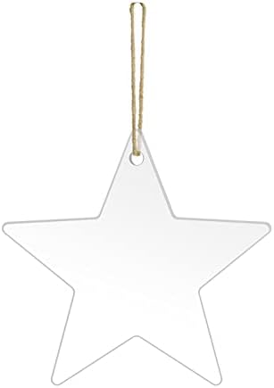Божиќна декорација starвезда со празни празно про transparentирен акрилен лим DIY може да биде напишан со рачно закажани украси за приврзоци