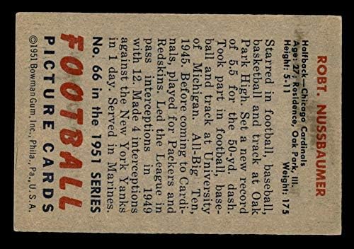 1951 Бауман 66 Роберт Нусбаумер Чикаго кардиналс-ФБ екс-кардиналс-ФБ Мичиген