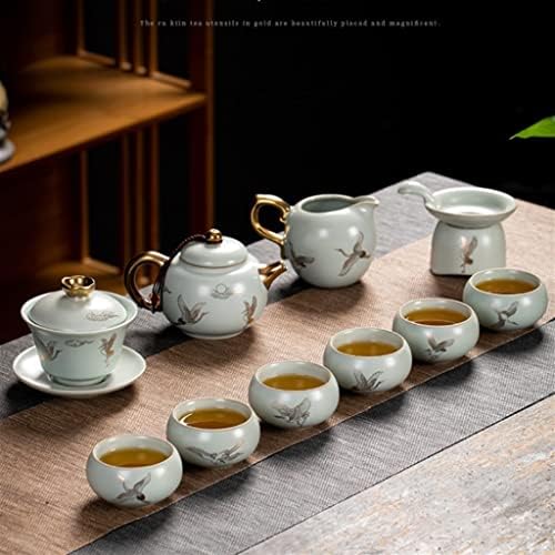 Чајниот чај BBSJ Kungfu може да подигне парче чај чај чај чаши чај од чај од чај, прикажувајќи златен сет дома ретро